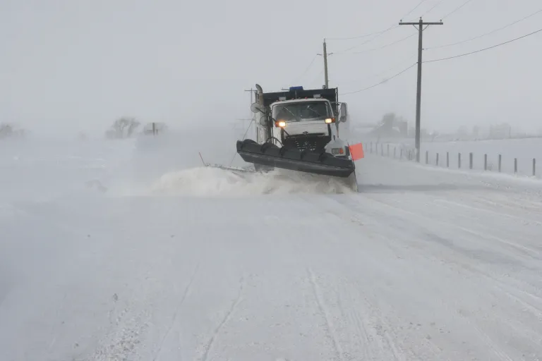 A Region of Waterloo snowplow in action. (photo credit: Donald Graham)
