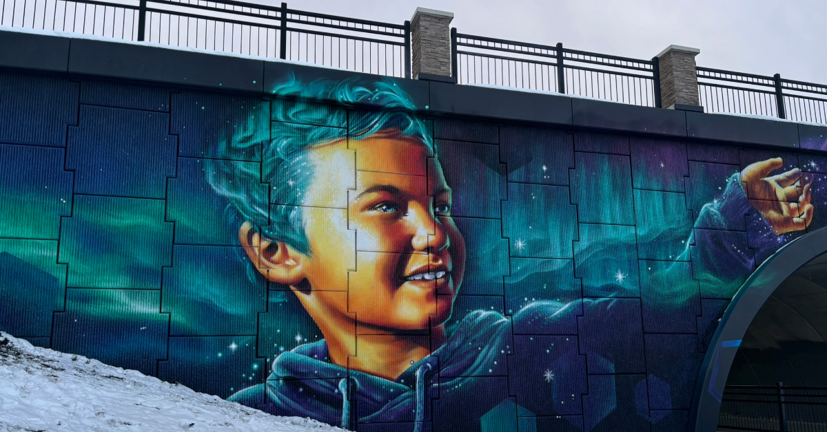 This Parsons Creek mural by Maria-Rosa Szychowska, scheduled to be completed in spring 2025, involved input from the Mayor's Advisory Council on Youth (MACOY).