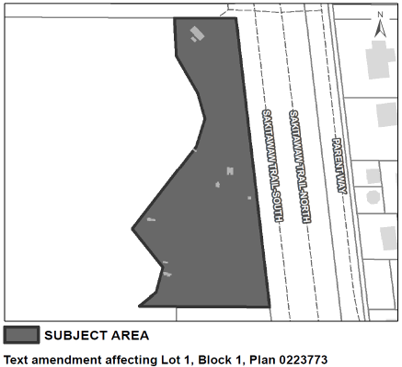 Text amendment affecting Lot 1, Block 1 Plan 0223773