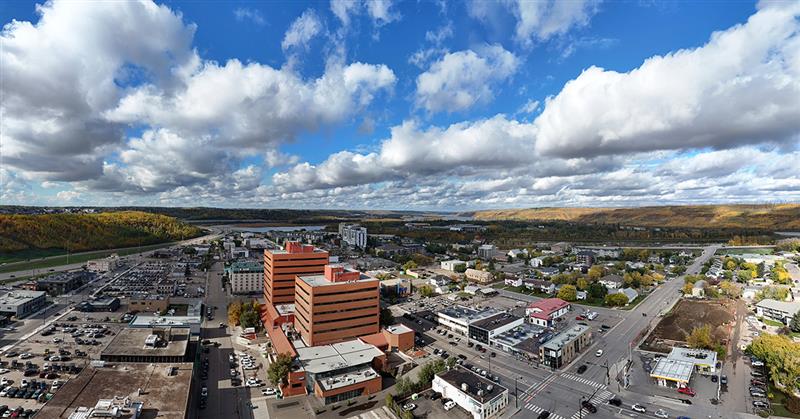 Aerial view of downtown Fort McMurray