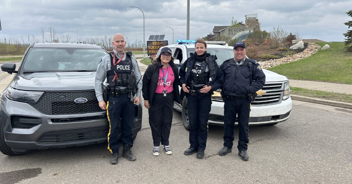 RCMP officers at a checkpoint