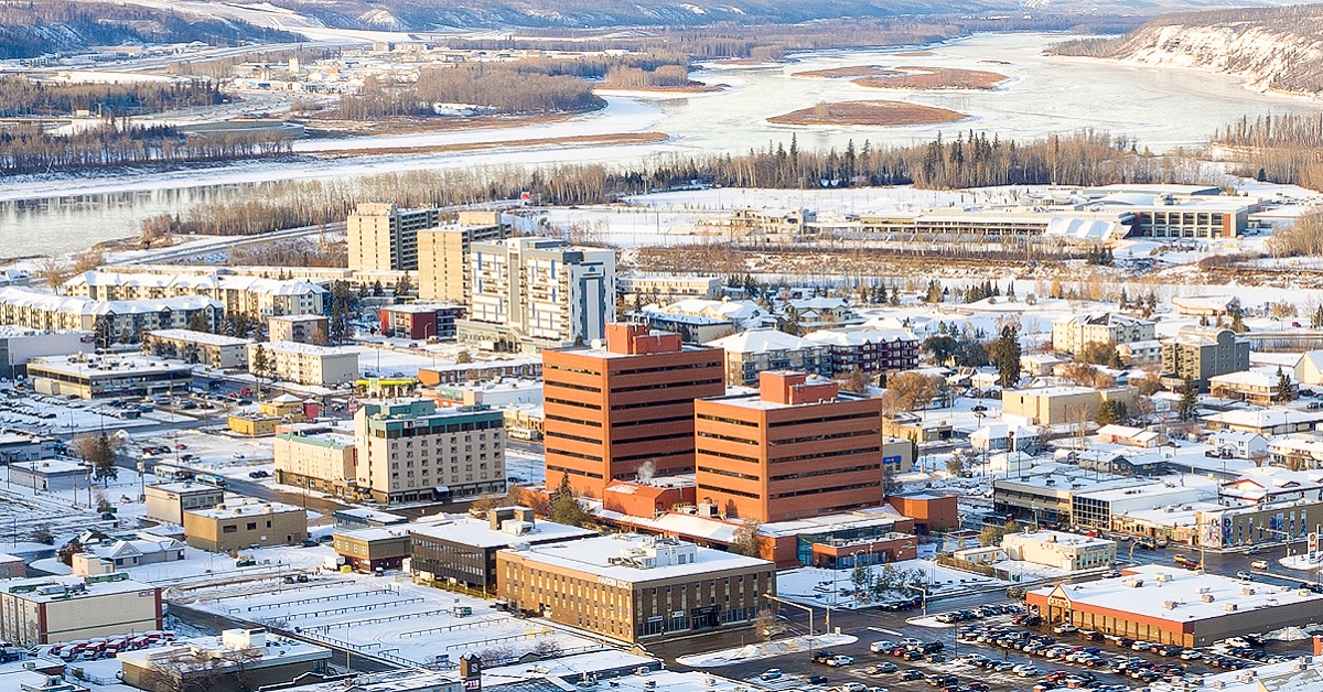 Aerial view of downtown Fort McMurray