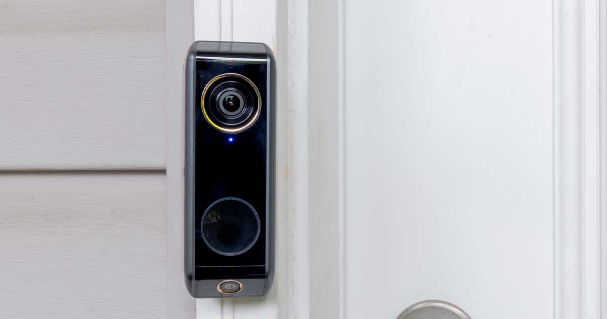 A photo of a doorbell security camera