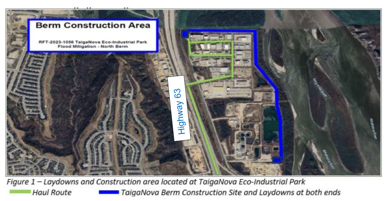 Figure 1 - Laydowns and construction area located at TaigaNova
