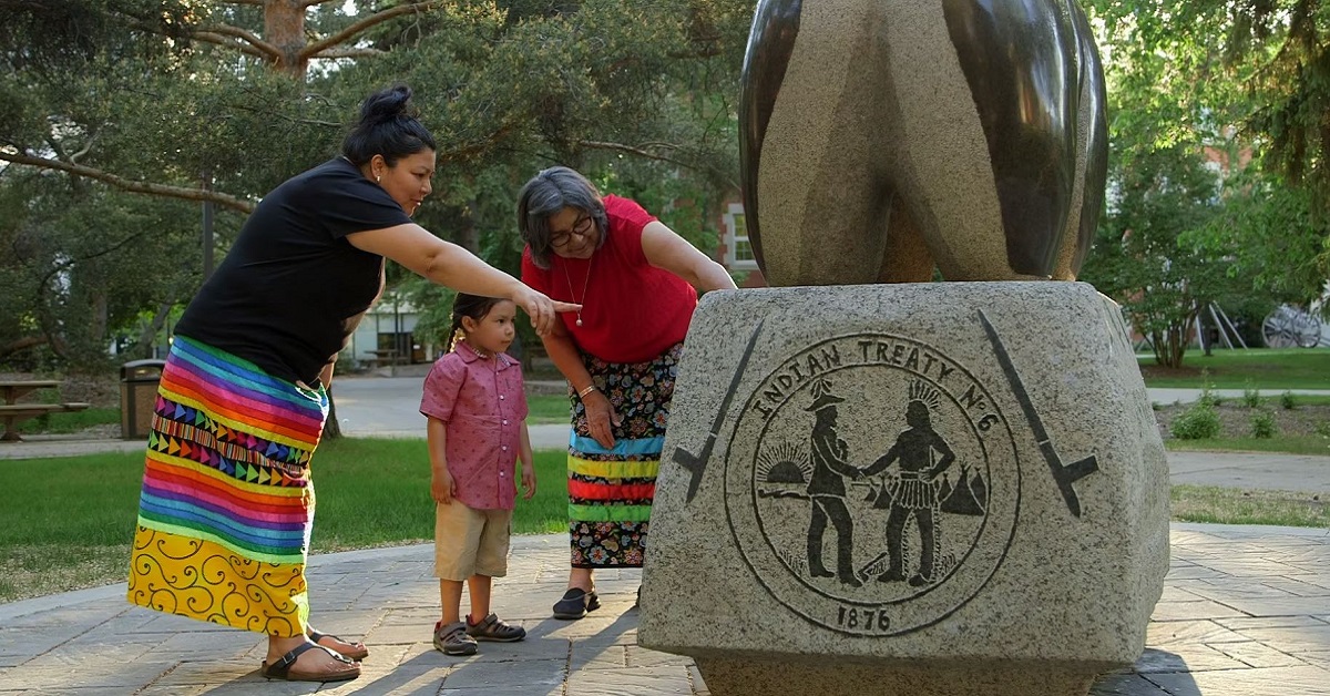 treaty marker in park
