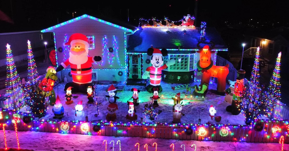 A nominated house from the 2023 holiday edition of Nominate Your Neighbour