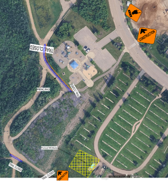 Map of construction work zone