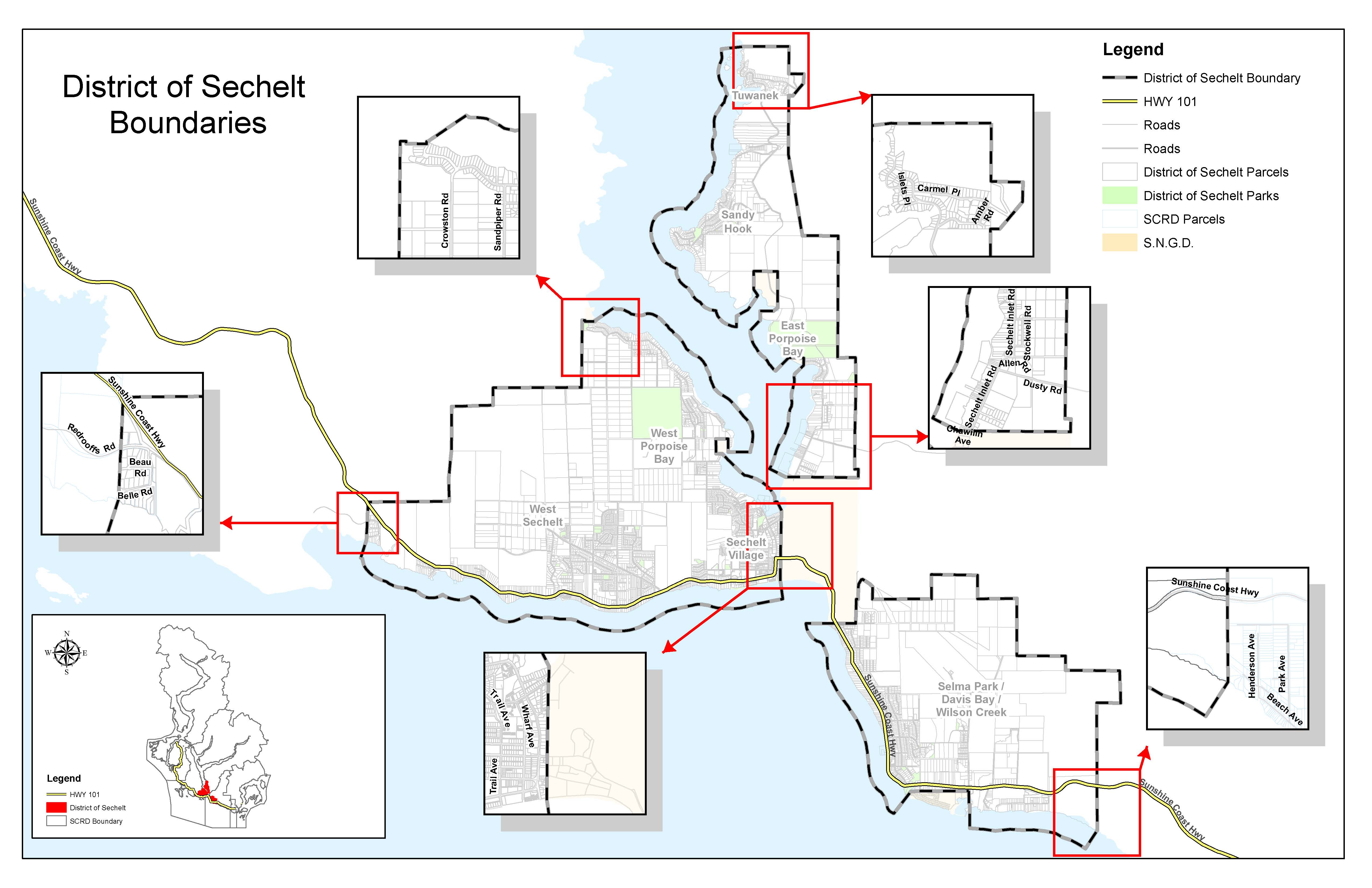 Sechelt Municipal Boundary Map