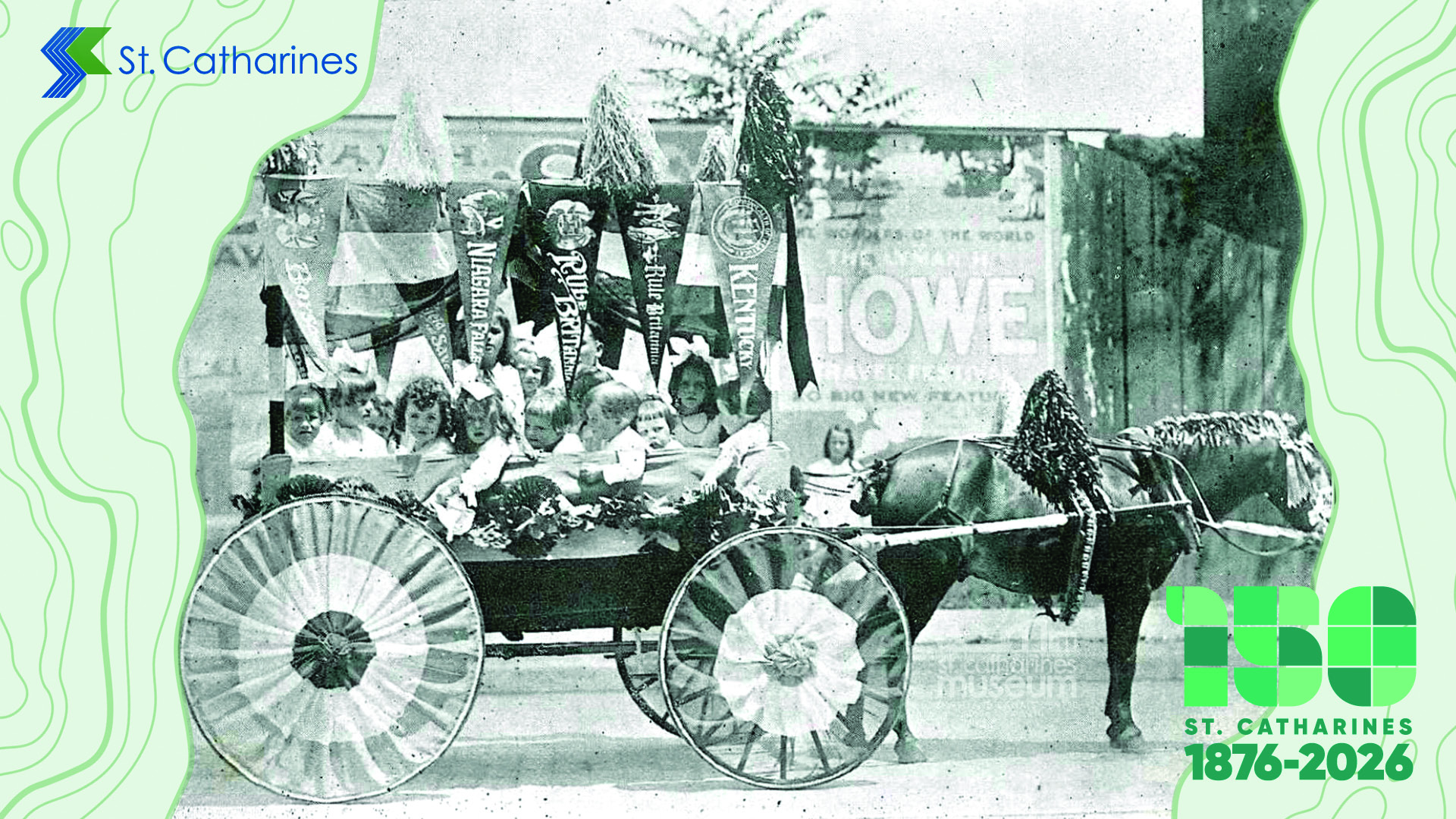Young children enjoying a ride in the parade in 1915