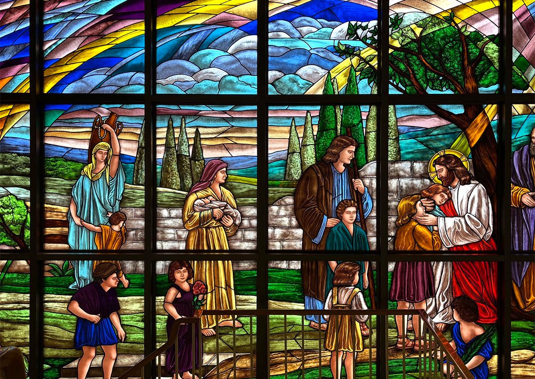 Stained glass window at Knox Presbyterian Church.