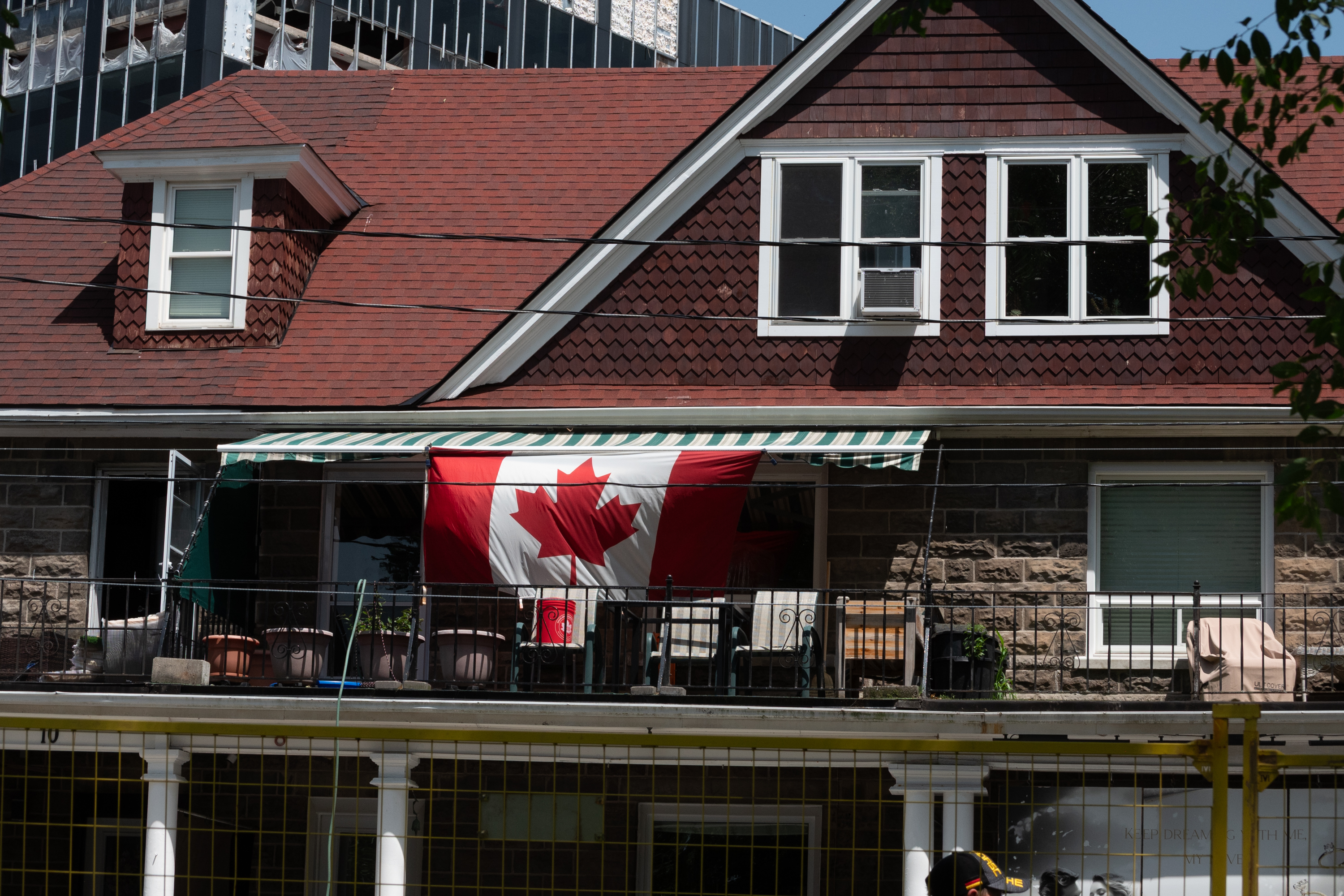 Montebello Park neighbours flying their Canadian flag
