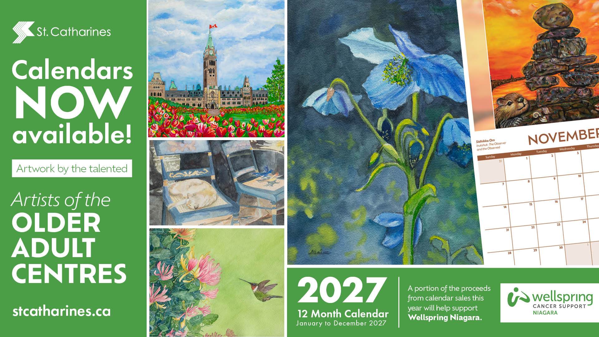 The 2027 Calendar featuring art by the Centre's artists.
