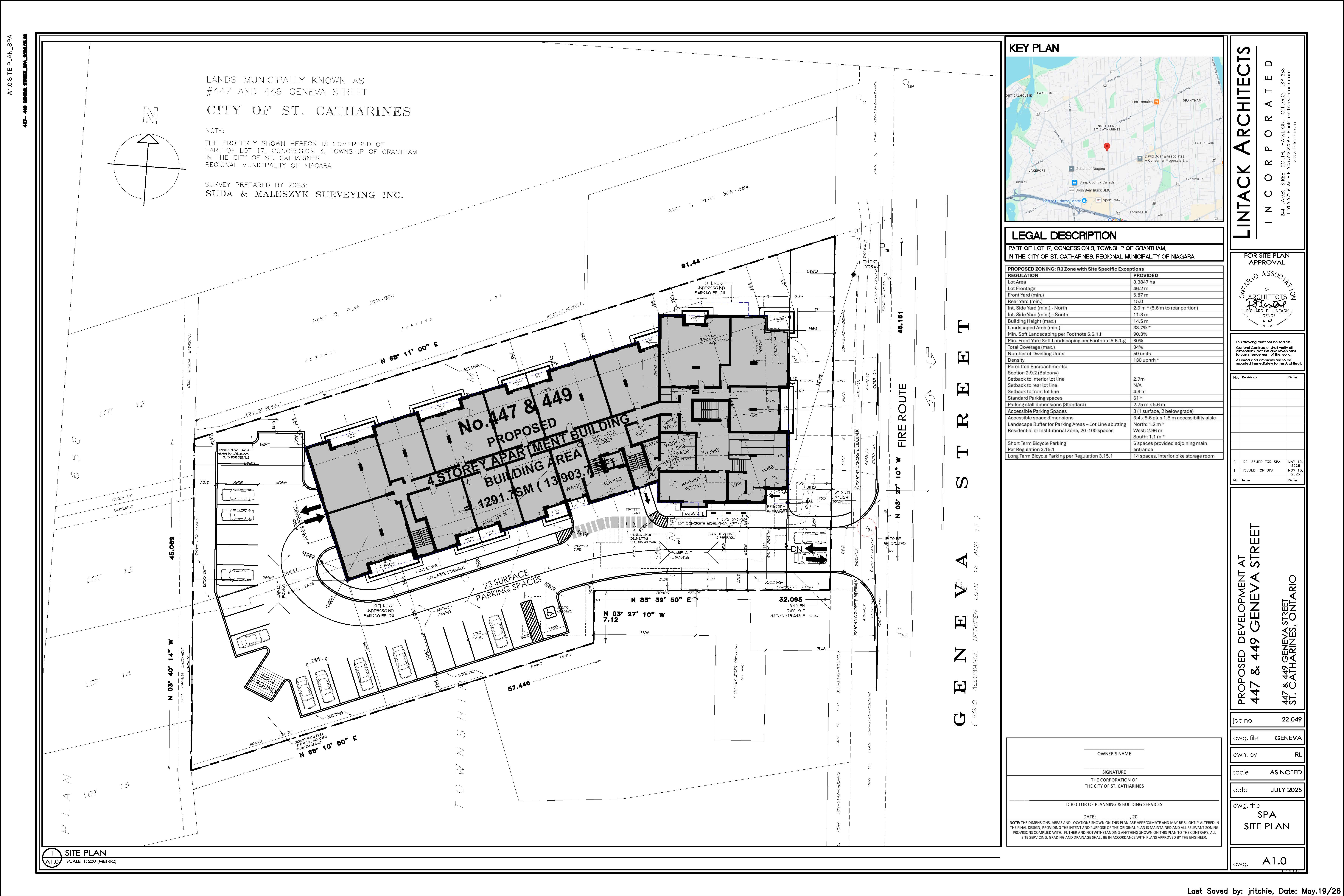 447 and 449 Geneva Street Site Plan
