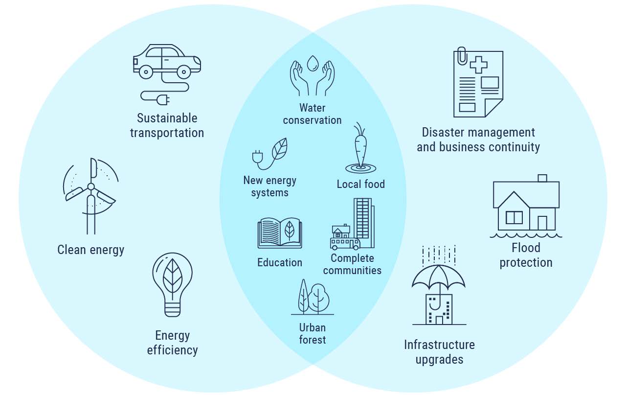 Examples of mitigation and adaptation