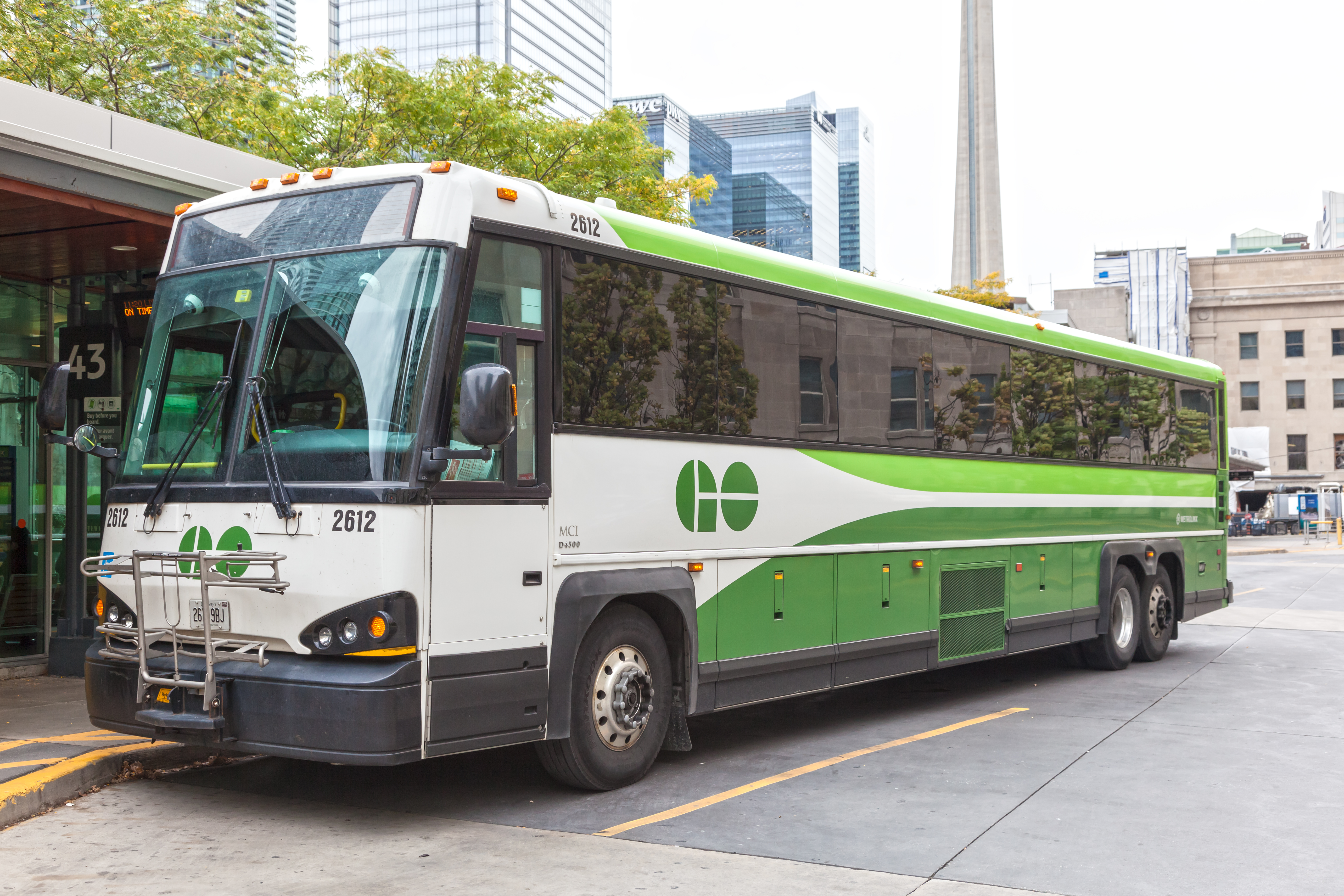 go bus parked in the city