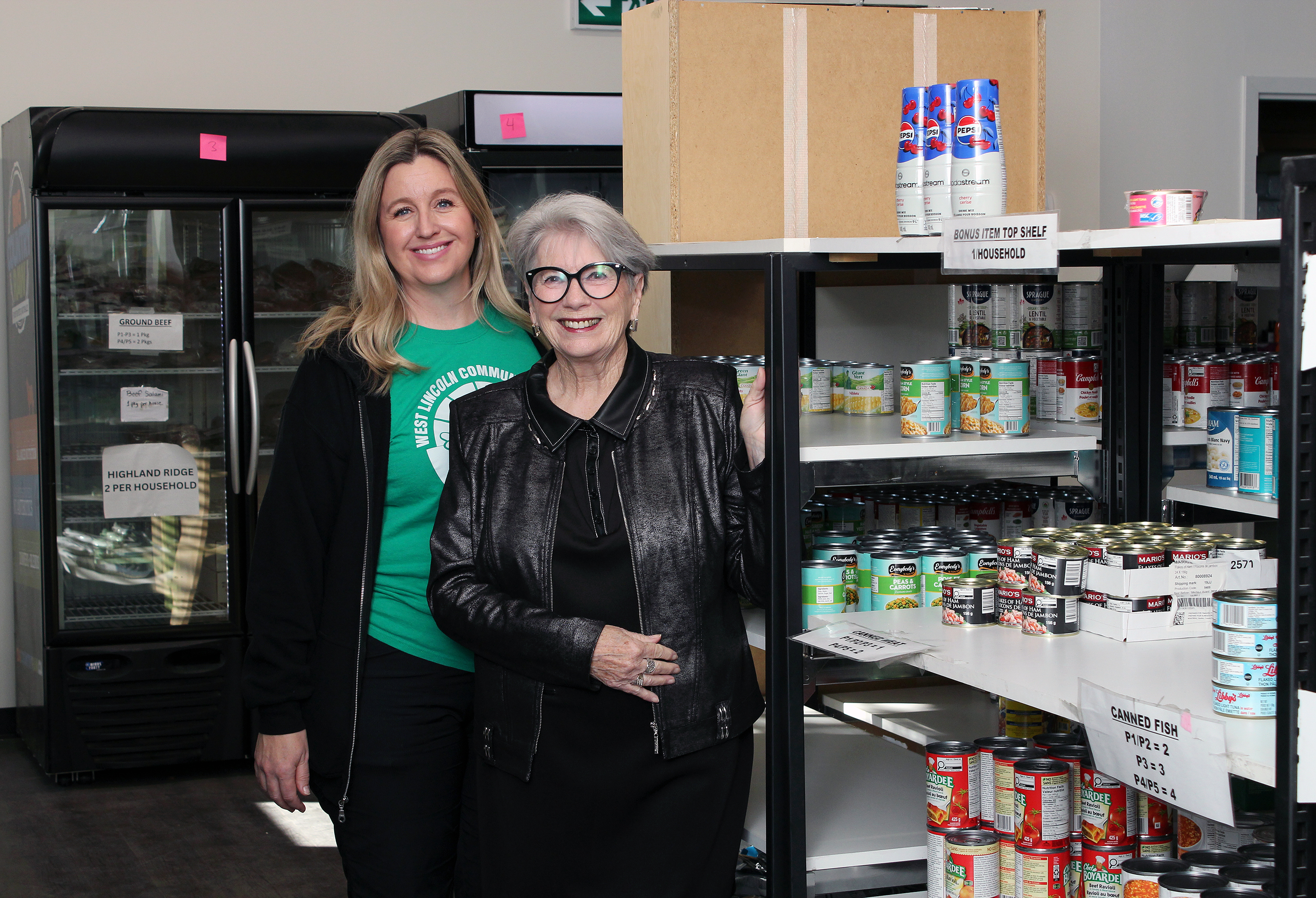 Food Bank Manager with Mayor at West Lincoln Community Centre Food Bank
