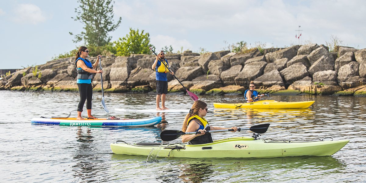 People doing water sports