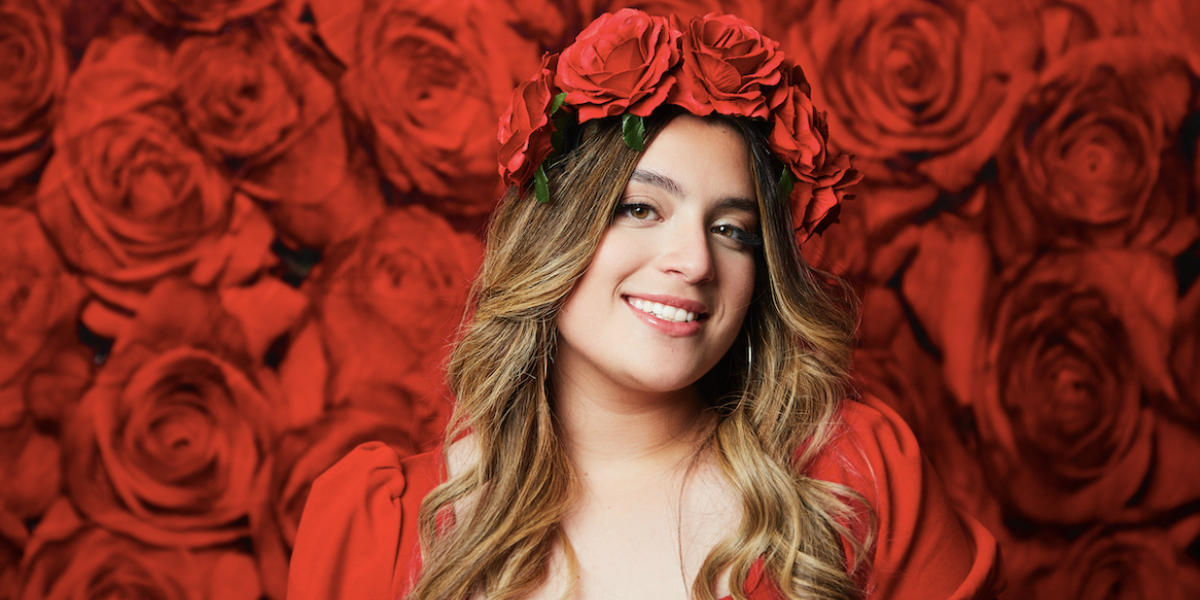 Adrianna with flowers