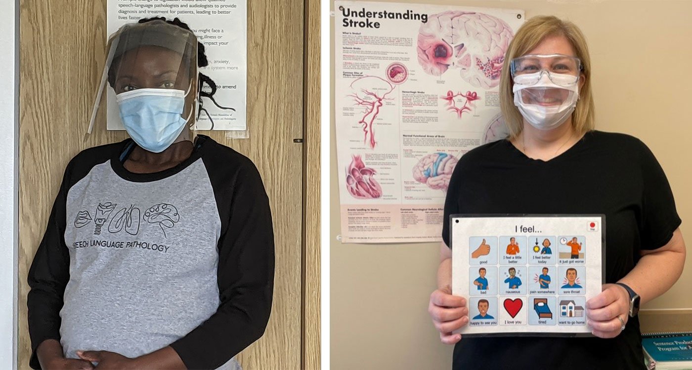 (l-r): Marsha Wilson, Speech Language Pathologist at Osler and Heather Dawson, Communicative Disorder Assistant at Osler